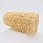 a close up of a loofah spong