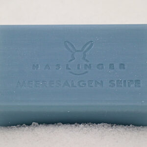 Meeresalgen-Seife Seife aus Meeresalgen, blaue Farbe.