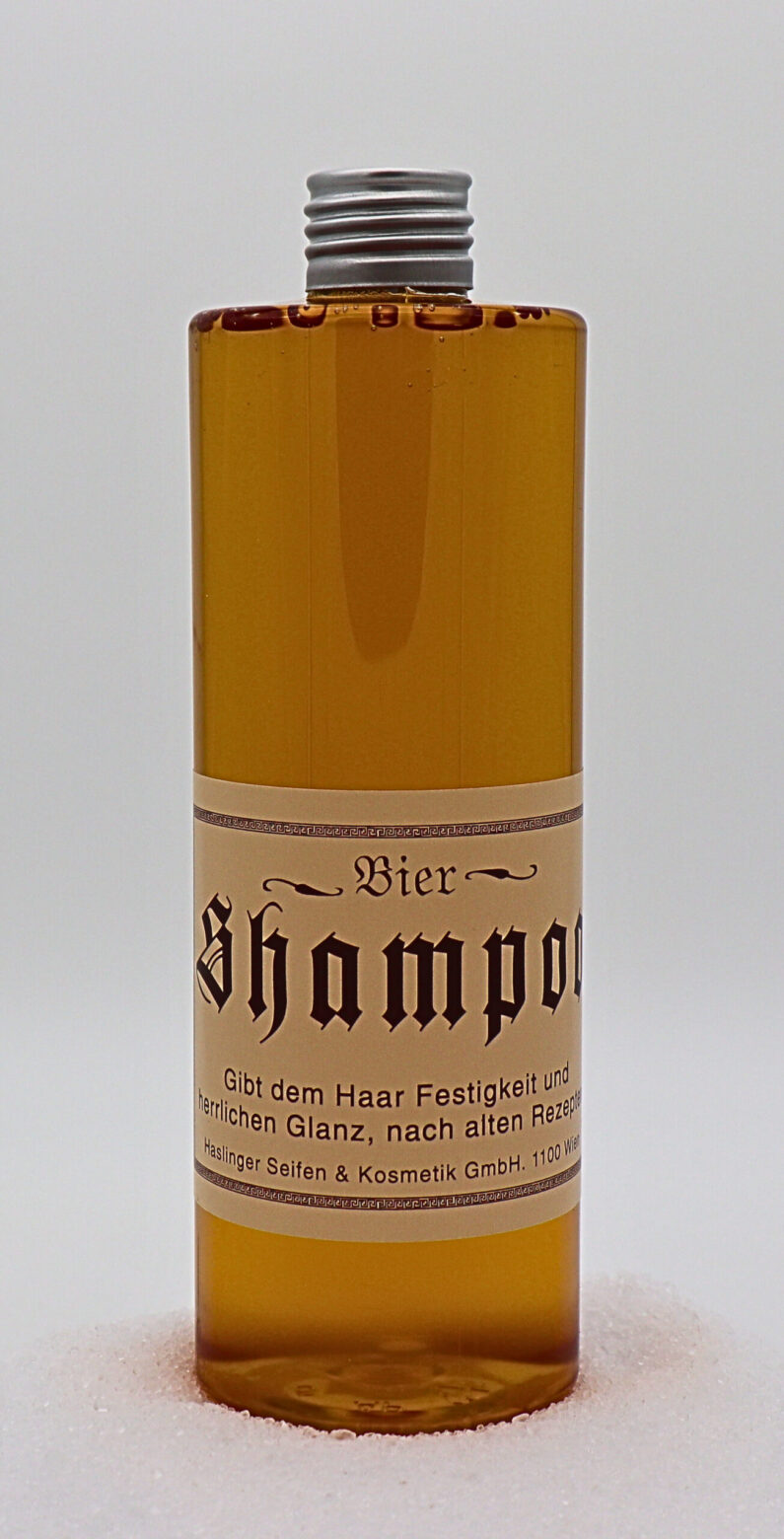 Braunflasche mit Bier-Shampoo