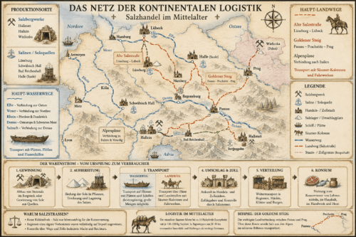 Das "weiße Gold" – Wie Salz unsere Geschichte, Sprache und Städte formte 8 Salzhandel im Mittelalter Logistiknetzwerk